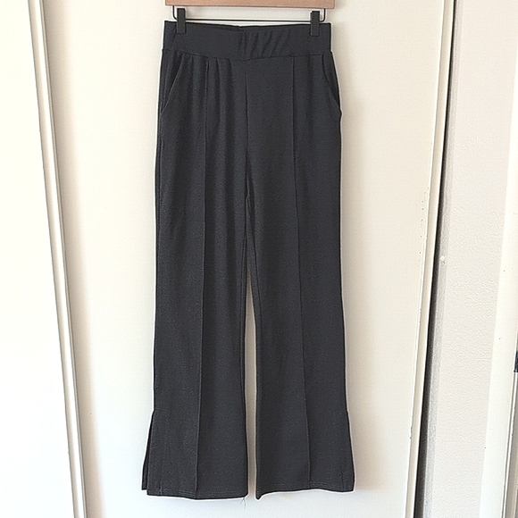 Ebb & Flow Pants - Ebb & Flow Womens Medium Flared Pull On Pants Gray Yoga Athleisure Activewear